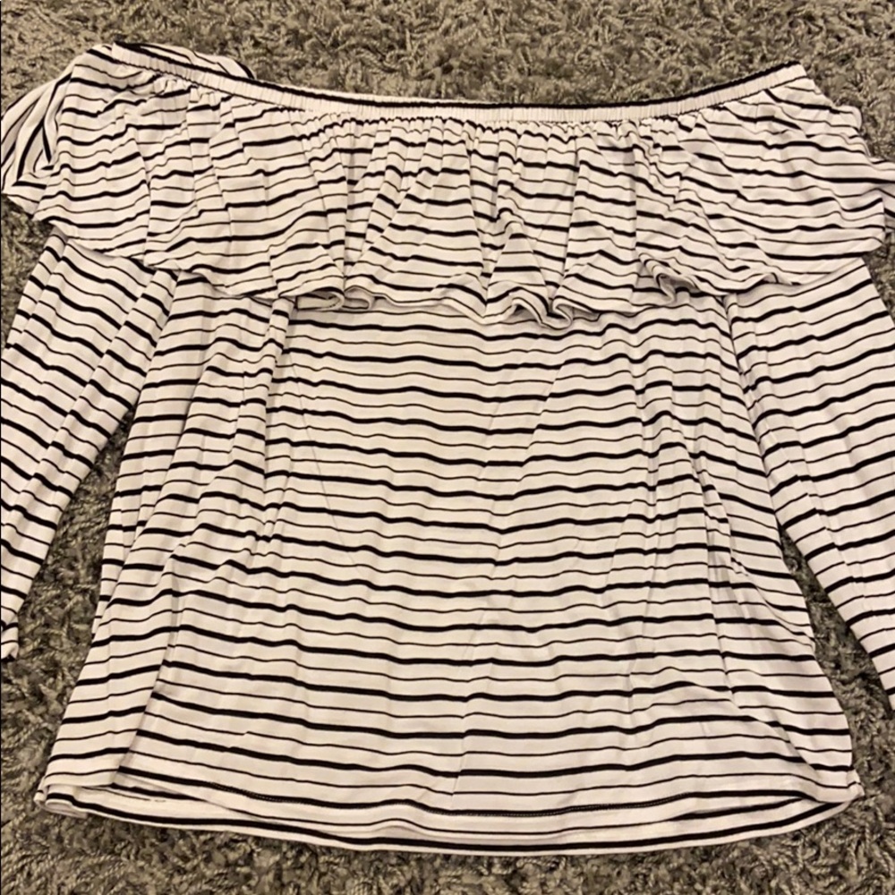 AE off the shoulder striped top